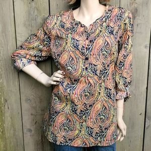 Liberty of London Art Cotton Top Blouse XL